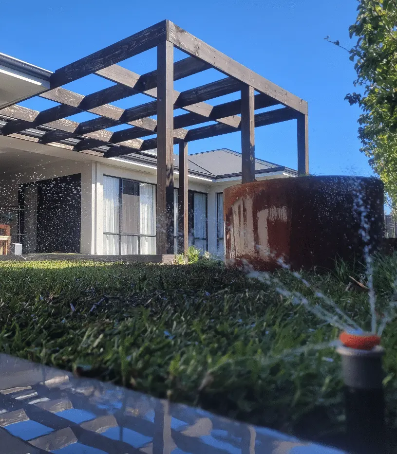 Sprinkler tested after a reticulation repair in Perth